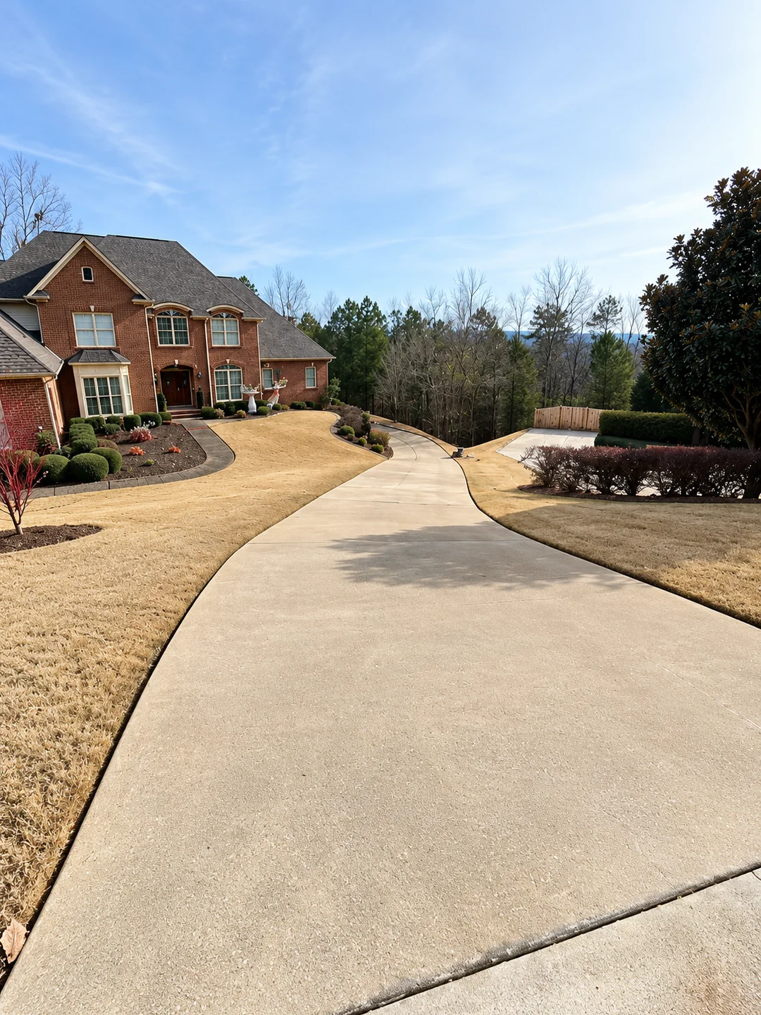 Clean driveway after concrete cleaning